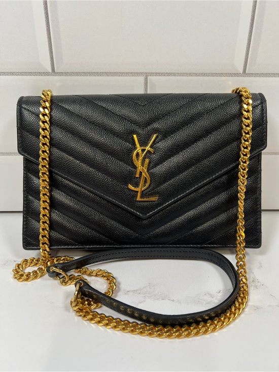 Yves Saint Laurent Handbags - YSL Yves Saint Laurent Cassandre Matelasse Envelope Chain Wallet Crossbody Purse